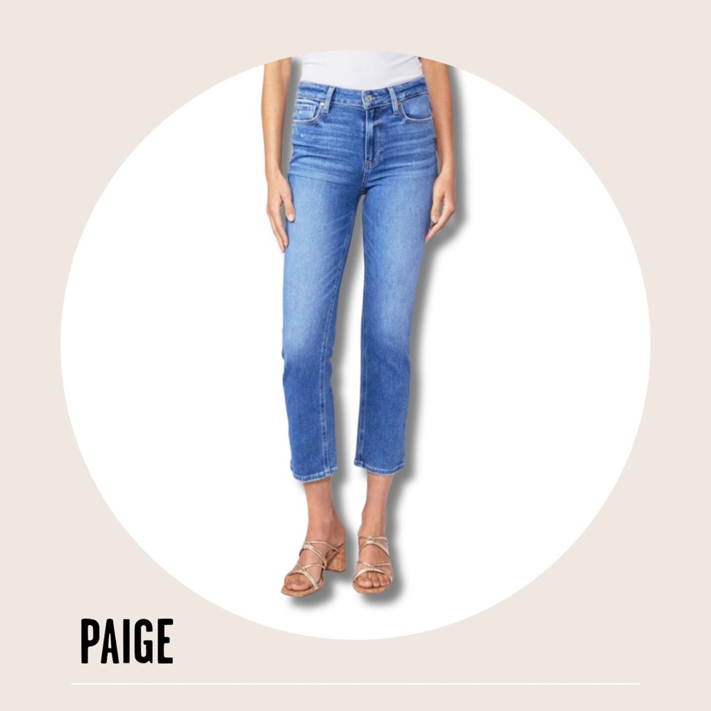 Paige Denim Cindy Crop /  Size 24 /  Wash:  Rock Show Distressed Blue